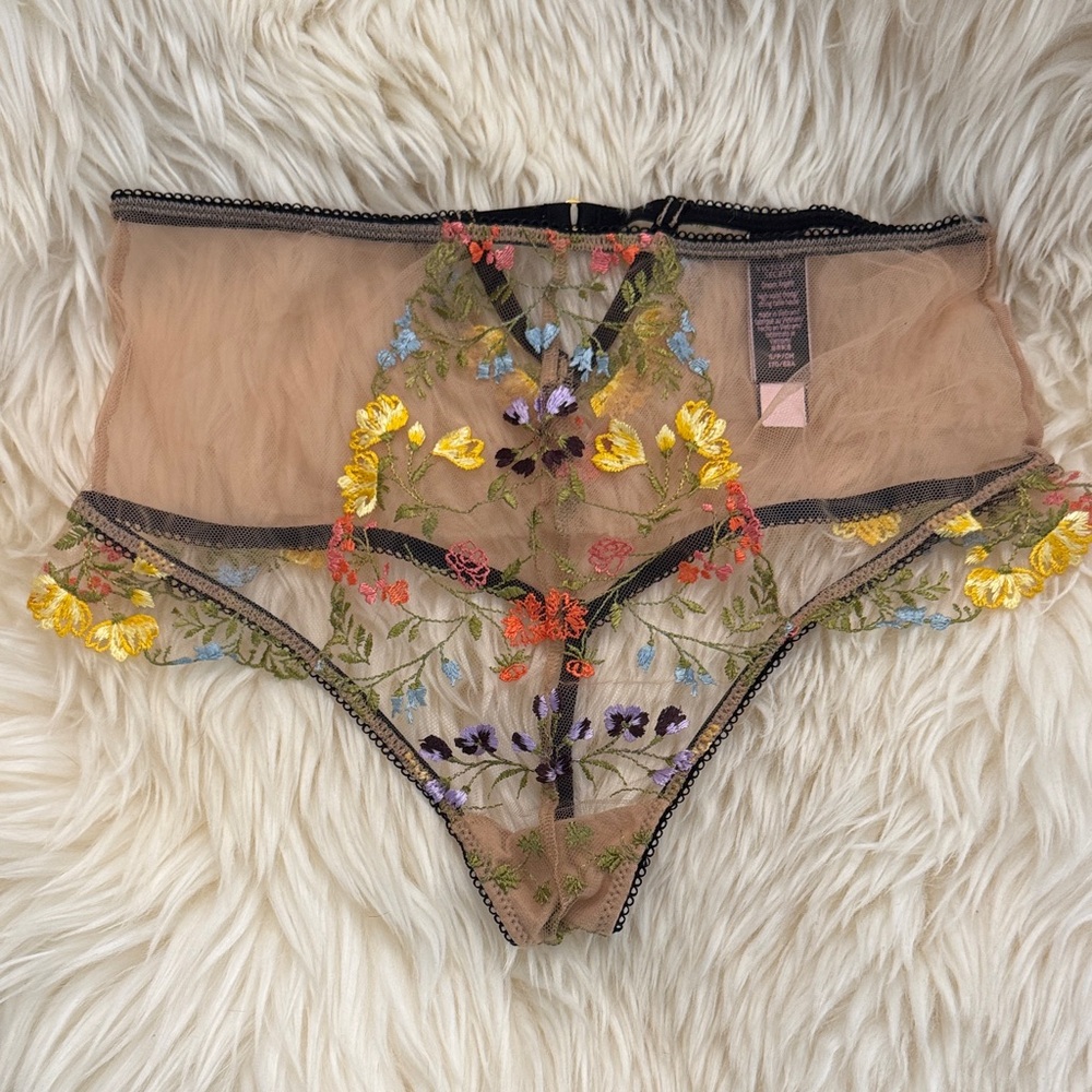 Victoria's Secret Sheer Lingerie with Floral Embroidery